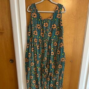 Lucy and Yak blue orange floral jumpsuit